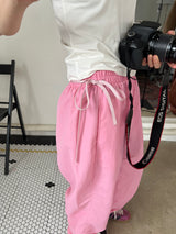 ribbon string pants (pink)