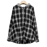(UNISEX)キッチフードバルーンチェックシャツ