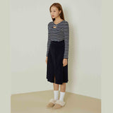 アンバーストライプTシャツ / Amber stripes T-shirts (navy)