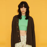 カシミアブレンドカーディガン/CASHMERE BLEND CARDIGAN_BROWN