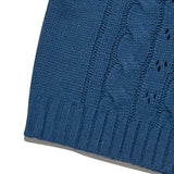 SMALL CHERRY CABLE CROP KNIT VEST [INDIGO BLUE]