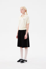 ドゥードゥルチェリーハーフレングスバンディングパンツ / DOODLE CHERRY HALF LENGTH BANDING PANTS [BLACK]