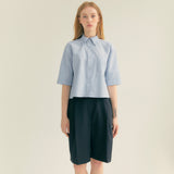 ツーボタンワンタックベルミューダパンツ / Two-Button One Tuck Bermuda Pants (Black)