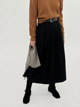 クリーンベルトロングスカート/Clean belt long skirt (2color)