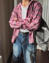 フェリーリンクルチェックシャツ (2 color)