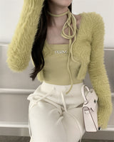 Green Cardigan Top Set (6686020272246)