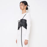 レザーツイストベスト/Leather Twist Vest _ Black