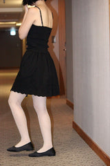 フラワーレーススカート/flower lace skirt (black)