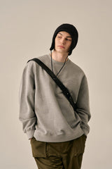 LETTERING LOGO BASIC SWEATSHIRT - GRAY