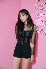 アイレットレザービスチェ / TOP(6165) eyelet leather bustier