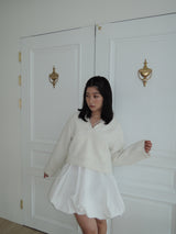 TISHA SAILOR TWEED BLOUSE _WHITE