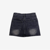 pony high-waist denim skirt