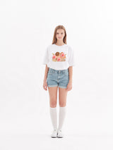 エンジェルプリントワイド半袖Tシャツ ホワイト / angel print wide short sleeve t-shirt white (4470395109494)