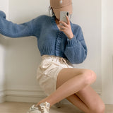 [3color] FLUID BALLOON V-NECK CARDIGAN