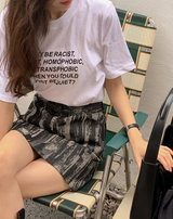 レタリングコットン半袖Tシャツ (2color) (6613794160758)