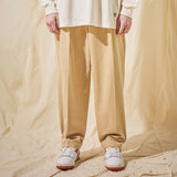 ワイドテーパードリンクルフリーチノパンツベージュ/[VARZAR] Wide Tapered Wrinkle Free Chino Pants Beige (6683670642806)