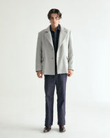 UNISEX HAIRY WOOL COAT JACKET M - BYRDEYE GRAY (6636064669814)