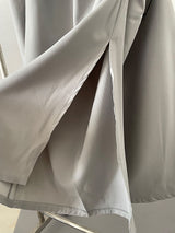 アンフッテッドシャーリングスリットロングスカート / Unfooted shirring slit long skirt