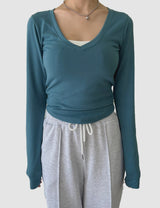 ディープVネックTシャツ / Deep V-neck T-shirt (3color)