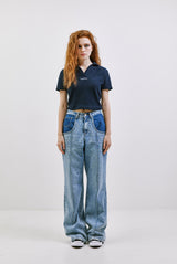 テリー Vネック カラー クロップ T / CHARMS TERRY V-NECK COLLAR CROP T NV