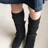 Sily Wrinkled Ribbed Leg Warmer Socks