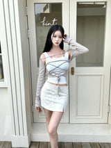 ハートロースリットミニスカート / 942. Heart low slit mini sk (2color)