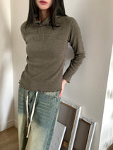 Cosper String Slim Inner Hooded T-shirt