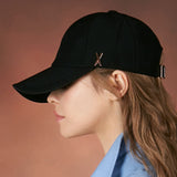 Rose gold stud over fit ball cap