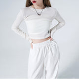 [NONCODE] New Dell Embroidery Crop T-shirt