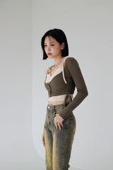 ケフィアシアリングTシャツセット/Kefir Shirring T-shirt Set (2color)