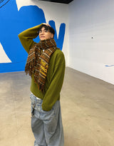 No.0536 HOLY ペイントチェックマフラー(5color)