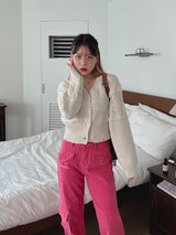 ブロック ニット カーディガン / Block knit cardigan (3color)