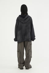 Strap cargo pigment washed cotton pants