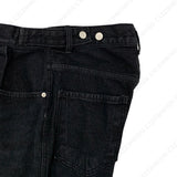ワイドボタンデニムパンツ / SI Wide Button Denim Pants (2 colors)