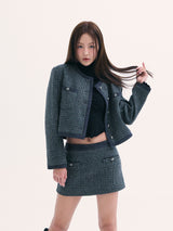 Leona tweed skirt CHARCOLE