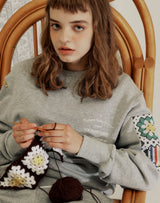 GRANNY SQUARE SWEATSHIRT GRAY MELANGE (6691432792182)