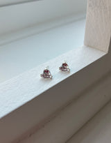 [92.5silver] cubic heart earrings