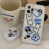 ポンポン フレンズ ブルー ポンポンラビットAirPods ケース