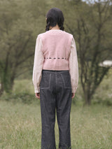 Petite Ribbon Knit Vest (2colors)