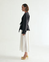 W.BYRDEYE WOOL BELTED CROPPED COAT - DARK GRAY (6636057788534)