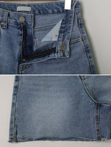 Thin and Fit Cut Capri Slit Denim Pants (2color)