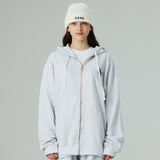 グラフィティプリンティングフードジップアップ/GRAFFITI PRINTING HOOD ZIP-UP-WHITE MELANGE