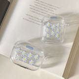 ブルーフラワーエアーポッズケース/Blue flower air pods case
