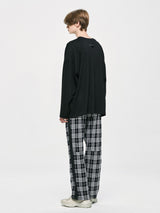 CHECK TRACK PANTS - BLACK/BLACK (4623313633398)