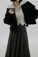 ボカシニットビッグカラーカーディガン / Bokashi Knit Big Collar Cardigan (2color)