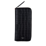 クロコダイルエンボラージウォレット/CROCODILE EMBO LARGE WALLET-BLACK