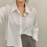[6color] Basic pocket shirt & blouse