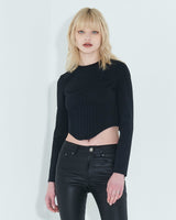 ピンタックジャージートップ / Pintuck Jersey Top _ Black