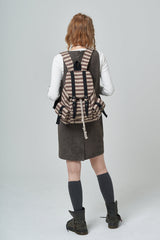ウールストライプバックパック/Wool stripe backpack_brown