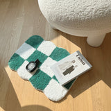 Curvy checkerboard mini rug - Green